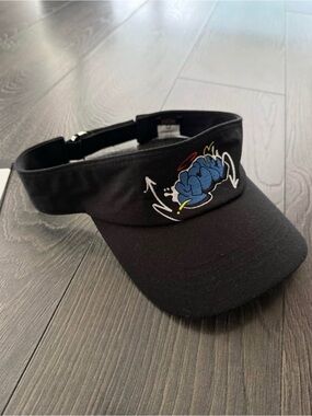MCM Black Embroidered Strap Visor